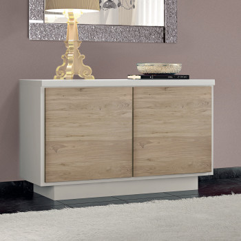 Madia due ante rovere con rilievo floreale