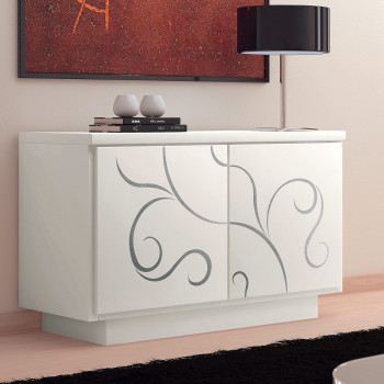 Madia moderna 2 ante con rilievo argento floreale