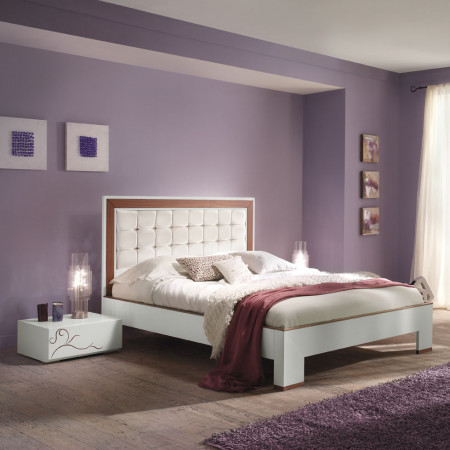 Letto testata ecopelle particolari canaletto