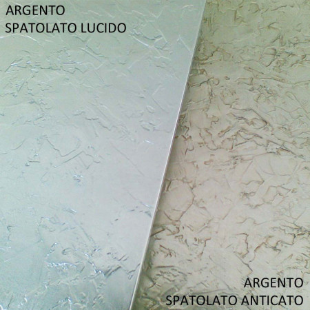 Dettaglio argento spatolato lucido della Madia