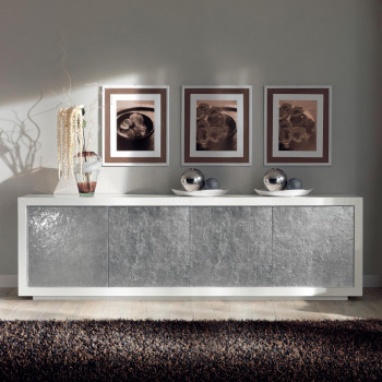 Madia 4 ante in argento spatolato con riflessi