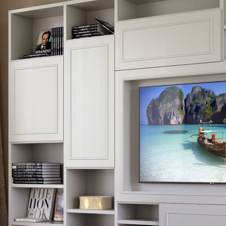 Componibile moderno in legno con vano TV