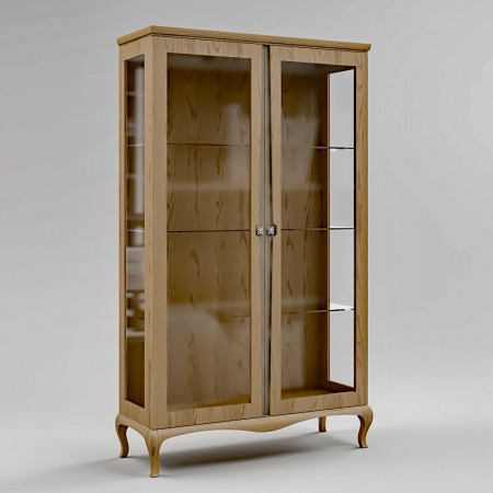 Vetrina 2 porte in legno di frassino con vetri