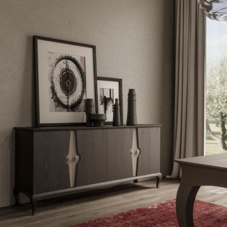 Credenza 4 porte con dettagli di design contemporaneo