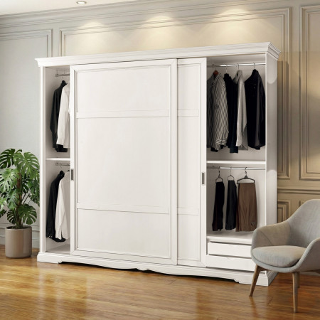 Armadio classico con ante in legno scorrevoli