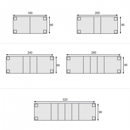 Tavolo rettangolare allungabile 160/320x90