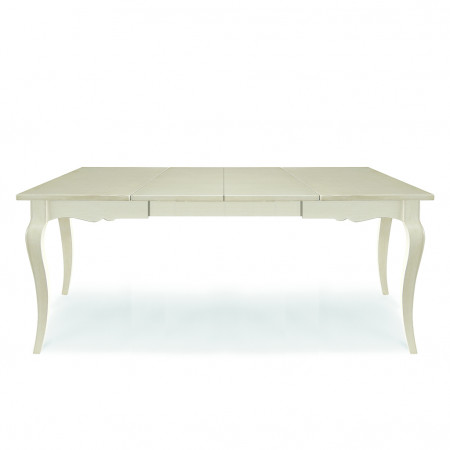 Tavolo rettangolare allungabile con gambe curve in legno