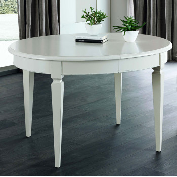 Tavolo ovale allungabile bianco, dettaglio delle gambe in ambientazione moderna