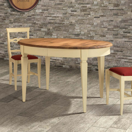 Tavolo ovale in rovere allungabile, dettaglio gambe