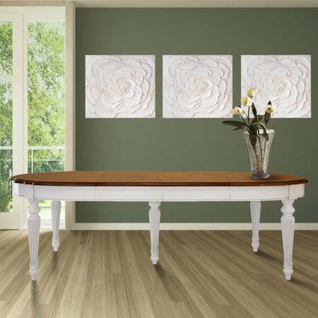 Tavolo ovale rovere allungabile ambientato interno