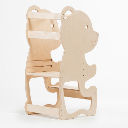 Dettaglio della Learning Tower orsetto regolabile in legno