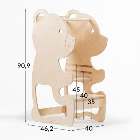 Learning Tower orsetto con dettagli in legno di betulla