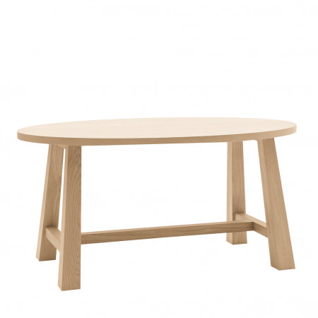 Tavolo ovale in rovere con gambe massello