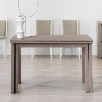 Tavolo in rovere sdoppiabile con basamento in legno