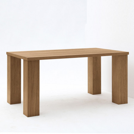 Tavolo moderno con gambe a colonna in rovere