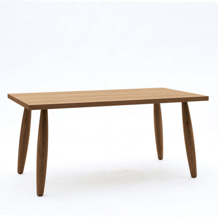 Tavolo moderno con gambe tornite piano con bordo dritto