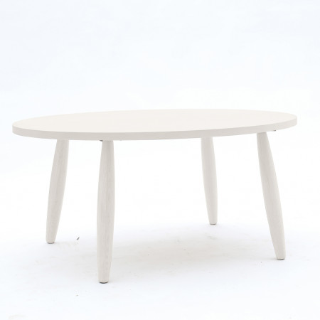Tavolo in rovere ovale piano bordo dritto, dettaglio gambe