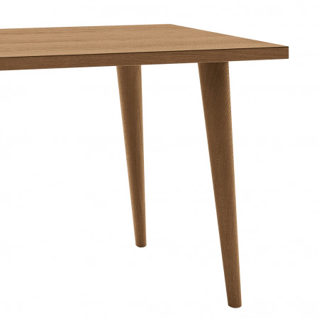 Tavolo rettangolare rovere gambe tornite bordo dritto dettaglio gambe