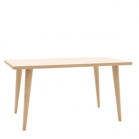 Tavolo rettangolare rovere, dettaglio gambe tornite