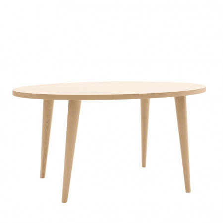Tavolo ovale rovere, dettaglio gambe tornite