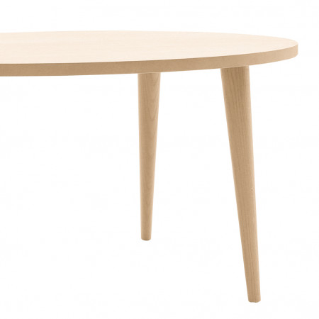 Tavolo ovale rovere con gambe tornite e bordo dritto