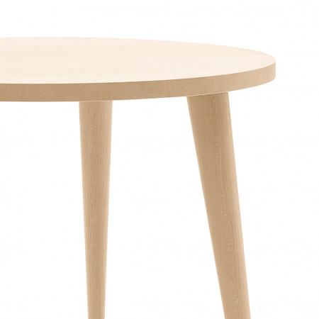 Tavolo rotondo rovere, dettaglio gambe tornite