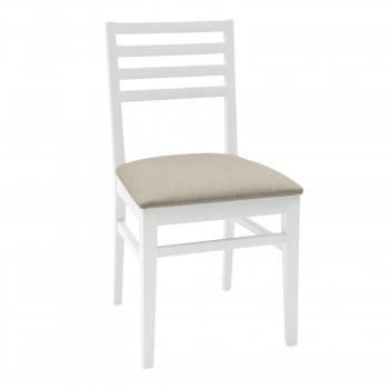 Sedia in faggio con tessuto campionario, stecche orizzontali