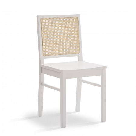 Sedia in legno con schienale in paglia di Vienna, dettaglio del design