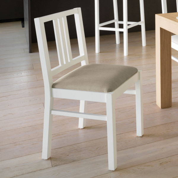 Sedia in faggio con tessuto da campionario, design moderno