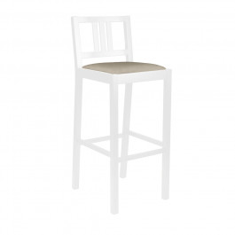 Sgabello in faggio con tessuto campionario, moderno Sgabello in faggio con tessuto campionario, dettaglio traversi