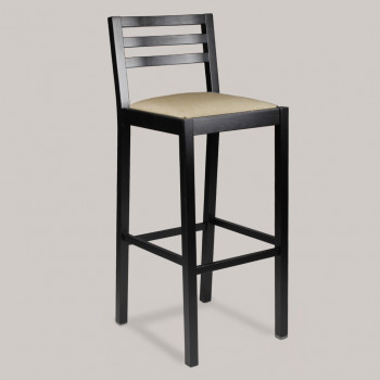 Sgabello faggio, sedile imbottito, tessuto campionario