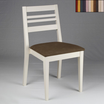 Sedia impilabile in faggio con seduta imbottita marrone