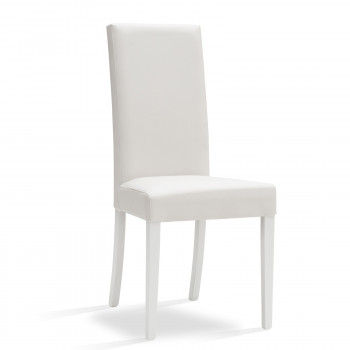 Sedia ecopelle bianca con fusto bianco, schienale alto