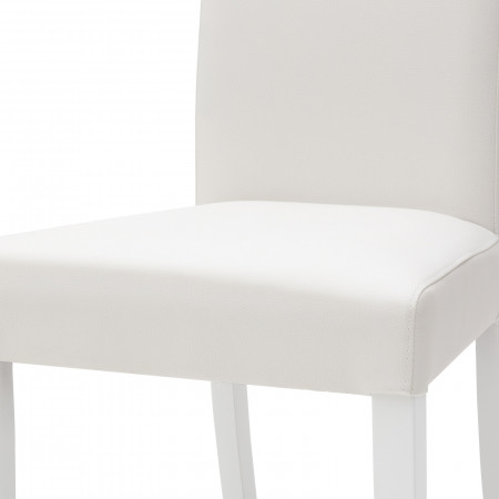 Dettaglio sedia ecopelle bianca con fusto bianco
