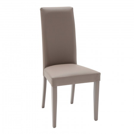 Sedia ecopelle tortora con struttura in legno faggio