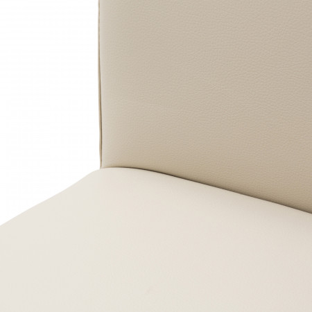 Dettaglio sedia ecopelle beige con fusto beige