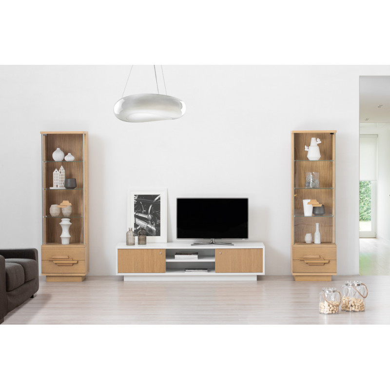 Mobile TV PROVENZA D2SZ1 Rovere Pietrato/Bianco Opaco - MOBILE PORTA TV DA  SALOTTO SOGGIORNO RETRÒ 