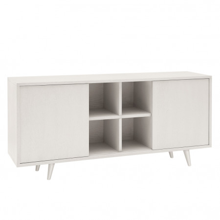 Credenza in rovere con ante scorrevoli e ripiani