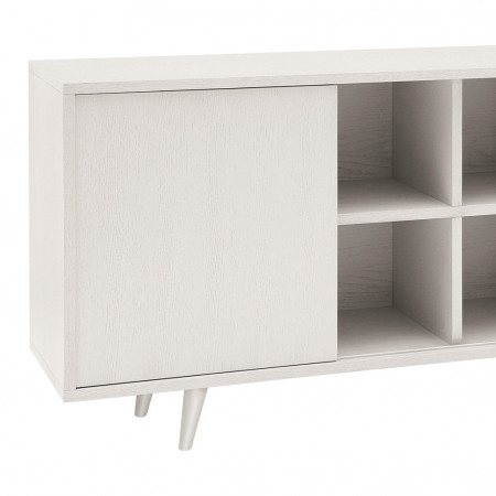Credenza con struttura in rovere, dettaglio ante scorrevoli