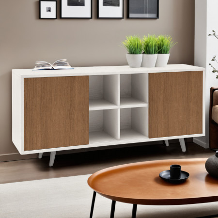 Credenza con struttura in rovere e ante scorrevoli moderne