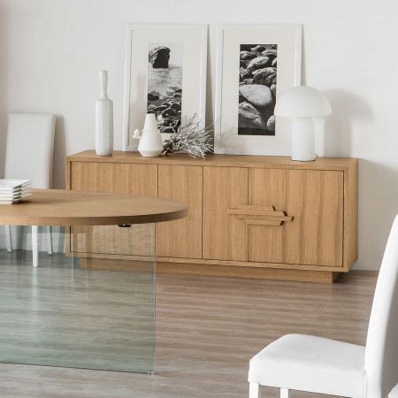 Credenza 4 porte in rovere con zoccolo