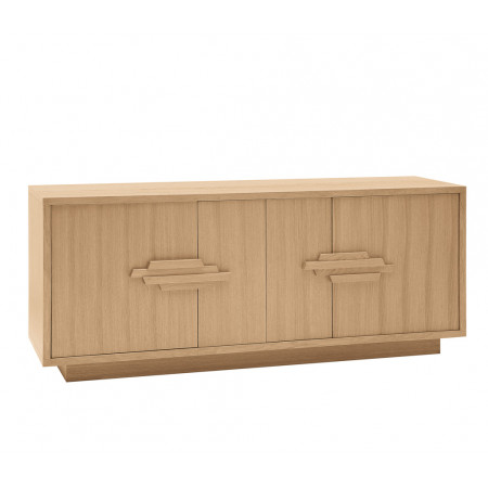 Credenza 4 porte in rovere con maniglie geometriche