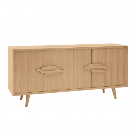Credenza 4 ante in rovere con dettagli gambe a spillo