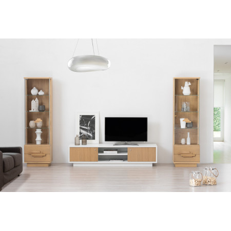 Vetrina in rovere con 2 cassetti 1 porta dx