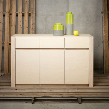 Madia 3 ante 2 cassetti in legno frassino