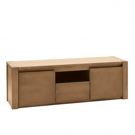 Porta tv 2 porte 1 cassetto in legno frassino