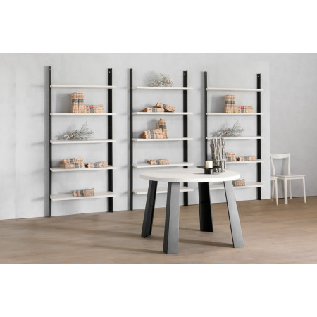 Libreria con 5 ripiani smontabile in ferro e rovere