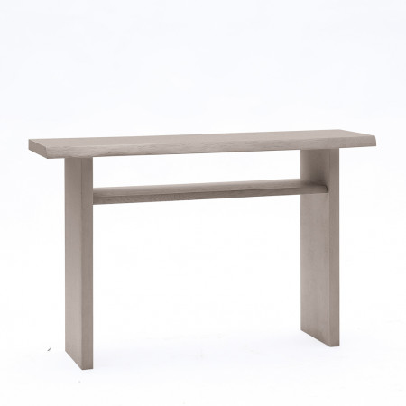 Consolle smontabile in rovere con bordo naturale