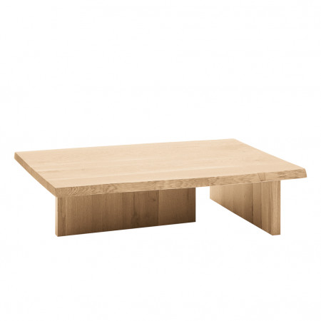 Tavolino con gambe in legno di rovere, dettaglio piano