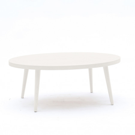Tavolino ovale rovere, gambe tornite a spillo, bordo dritto